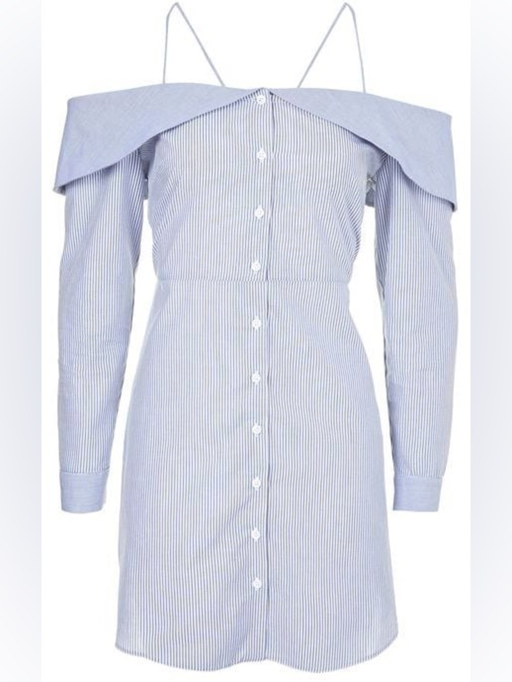 Topshop Stripe Bardot Shirtdress
